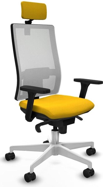 Sedia da ufficio Piqueras y Crespo, modello 3D026N2, colore giallo