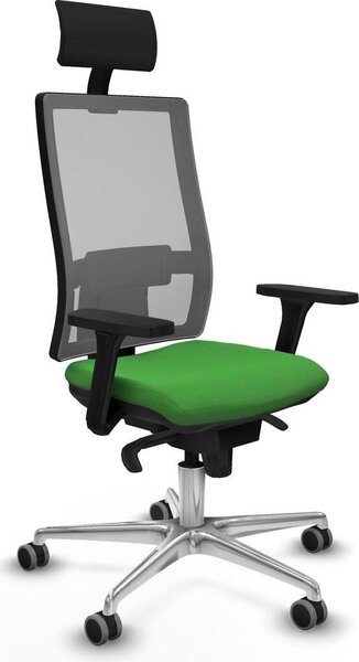 Sedia da ufficio con poggiatesta, modello Horna Piqueras y Crespo 3D086G1, colore verde