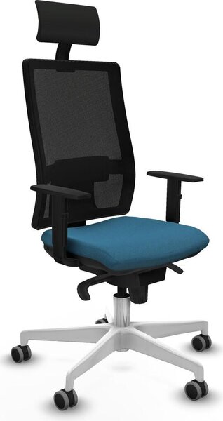 Sedia da ufficio Piqueras y Crespo, modello 1D026G1, colore verde petrolio