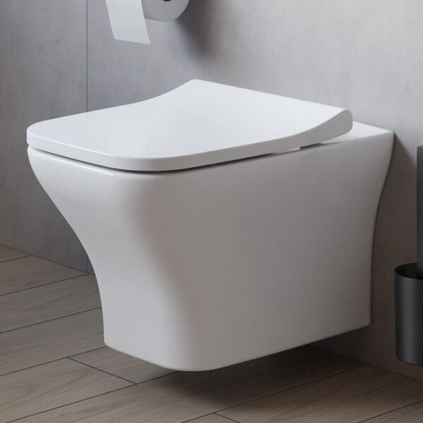 Vasca da bagno Andrea Wand, modello WC con scarico a parete, senza bordo di scarico
