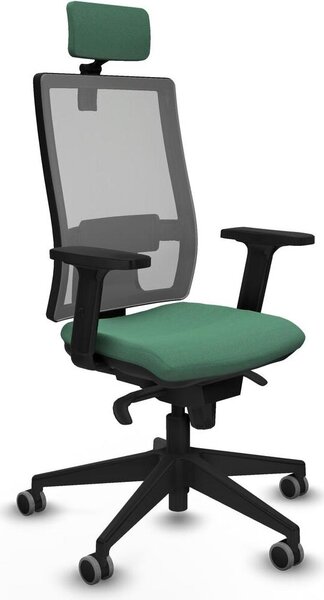 Sedia da ufficio Piqueras y Crespo, modello 2D066G2, colore verde smeraldo