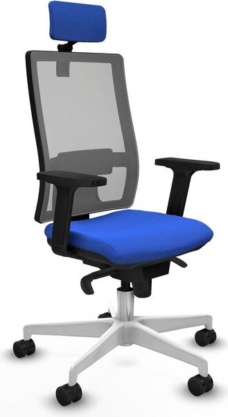 Sedia da ufficio con poggiatesta, modello Horna Piqueras y Crespo 2D026N2, colore blu