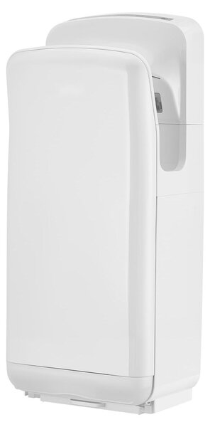 Asciugamani elettrici a colonna - Asciugamani ad aria a getto - Filtro HEPA - Motore 19.000 giri/min - Doppio flusso d'aria - Sensore automatico - Per uso commerciale - Montaggio a parete - Bianco