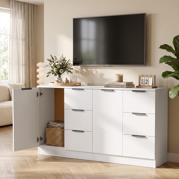 HOMCOM Madia Moderna con 3 Cassetti e Anta Soft-Close | Aosom Italy