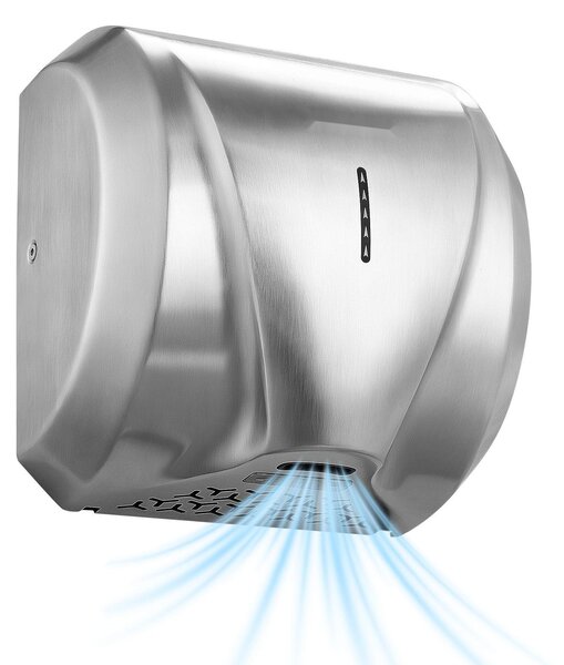 Asciugamani elettrico per mani - Montaggio a parete, 1800 W, acciaio inossidabile - Ad alta velocità - Asciugatura rapida - Filtro HEPA - Grado di protezione IPX4 - Sensore a infrarossi - Adatto per bagni e servizi igienici