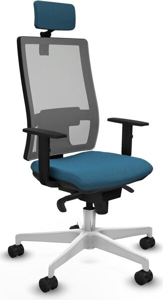 Sedia da ufficio Piqueras y Crespo, modello 1D026N2, colore verde petrolio