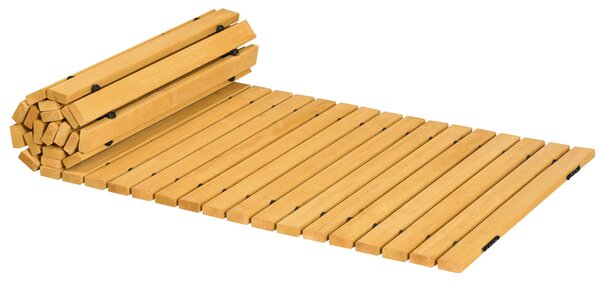 Outsunny Passerella per Giardino a Doghe Arrotolabili e Semi Flessibile, in Legno di Abete, 185x60 cm, Giallo | Aosom Italy