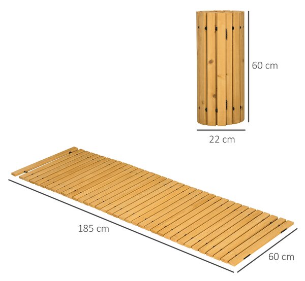 Outsunny Passerella per Giardino a Doghe Arrotolabili e Semi Flessibile, in Legno di Abete, 185x60 cm, Giallo | Aosom Italy