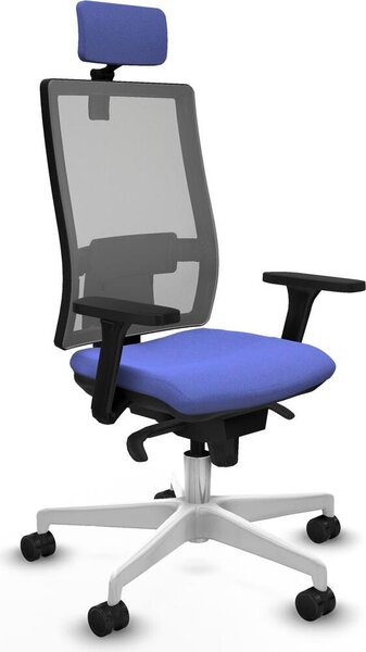 Sedia da ufficio con poggiatesta, modello Horna Piqueras y Crespo 3D026N2, colore azzurro chiaro