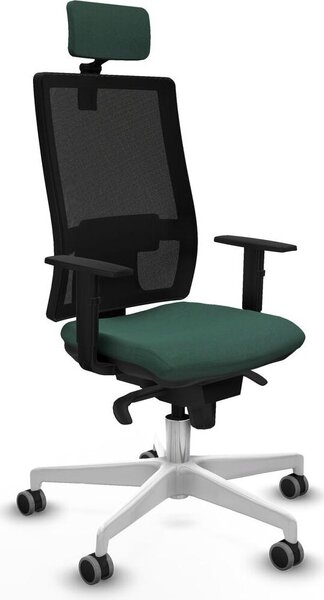 Sedia da ufficio con poggiatesta, modello Horna Piqueras y Crespo 1D026G2, colore verde