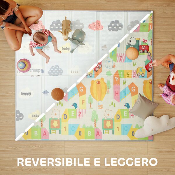 AIYAPLAY Tappeto per Bambini con Lettere dell'Alfabeto e Superficie Impermeabile in XPE Multicolore, 194x176.5x1.5 cm | Aosom Italy