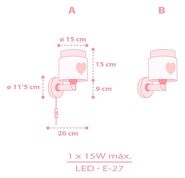 Dalber Baby Dreams applique con spina, rosa