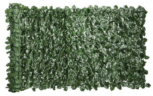 Outsunny Rotolo di Siepe Finta per Balcone e Giardino in PE con Foglie di Edera, 300x100 cm, Verde Scuro | Aosom Italy