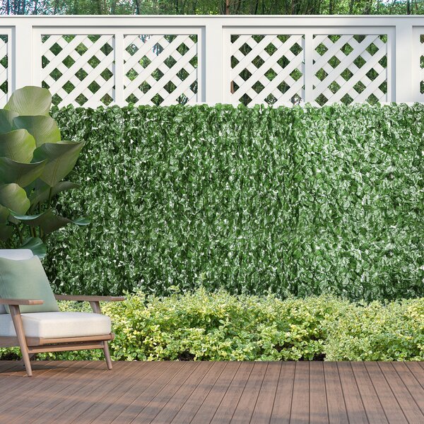 Outsunny Rotolo di Siepe Finta per Balcone e Giardino in PE con Foglie di Edera, 300x100 cm, Verde Scuro | Aosom Italy