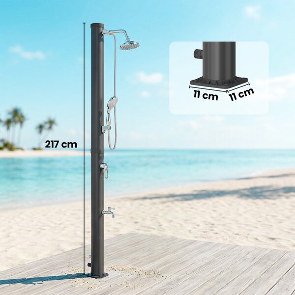 Outsunny Doccia Solare 20L, Protezione Antigelo Brevettata, Doccia da Giardino Nera | Aosom Italy