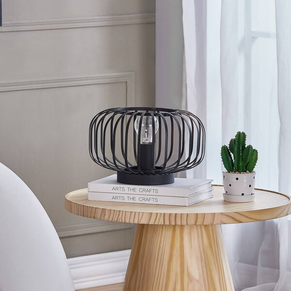 Lindby Maivi lampada da tavolo gabbia nero 25 cm
