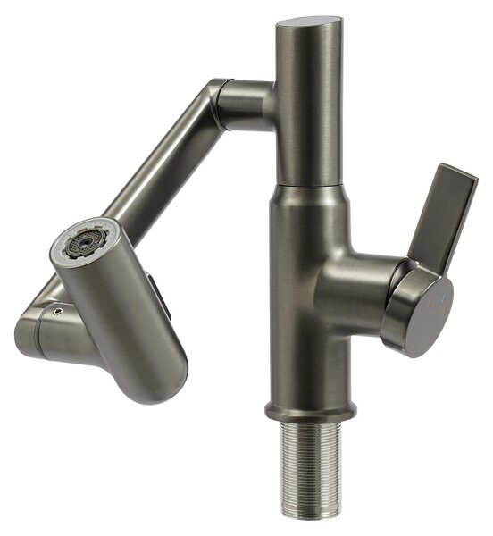 Rubinetto LED - Miscelatore per cucina e bagno - Indicatore di temperatura - Acqua calda e fredda - Controllo touch - Bocchetta flessibile orientabile - Ottone - Grigio