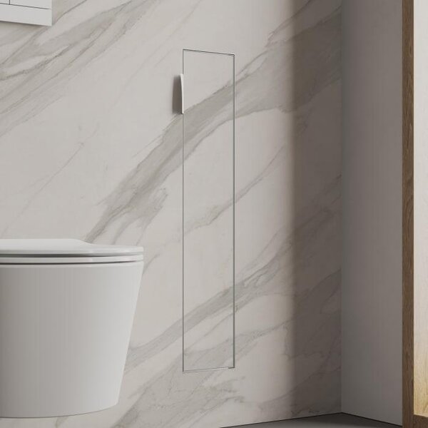 Modulo WC a incasso Kronenbach Cube Design, dimensioni 15,4 x 80,3 cm, apertura porta a destra
