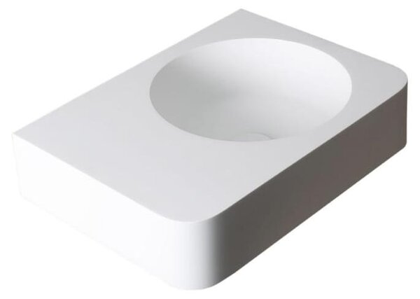 Lavabo da appoggio in pietra Kronenbach, 45 x 33 cm, posizionato a destra, senza foro per il rubinetto