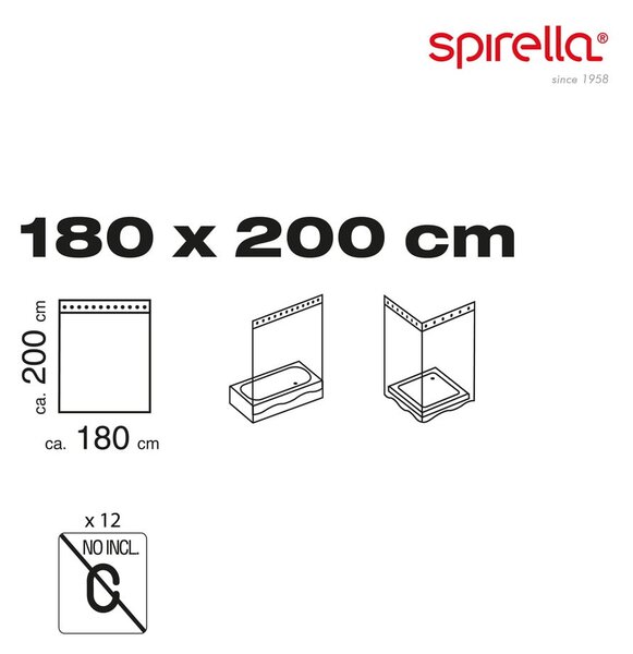 Tenda per doccia 180x200 cm Jaya – Spirella