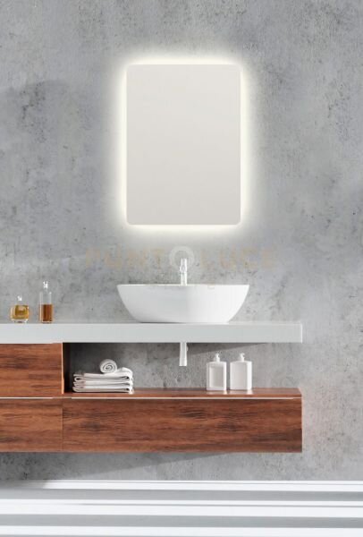 Franzi specchio da parete rettangolare retro-illuminato 50x70cm led