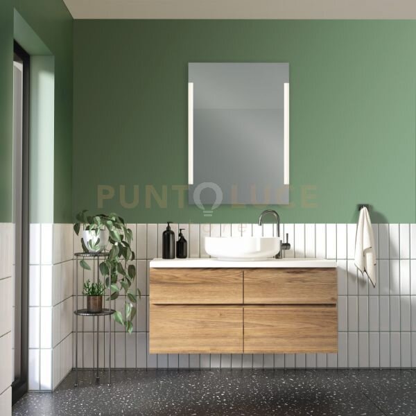 Lucy specchio da parete rettangolare retro-illuminato con interrutt