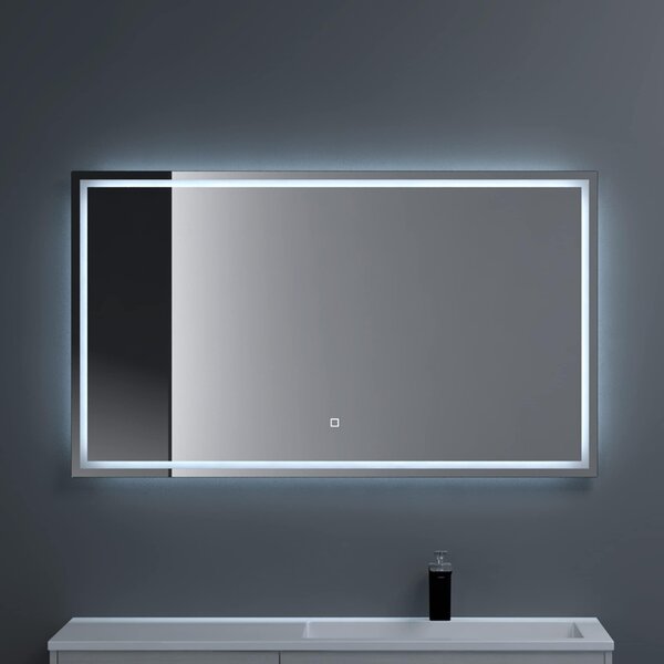 Doporro Specchio Bagno LED 140x70 cm Rettangolare Retroilluminato con Interruttore Tattile, Dimmerabile 3 Colori, Antifog, Memoria, Vetro Temperato HD - Spiegel02