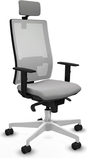 Sedia da ufficio Piqueras y Crespo, modello 1D026N2, colore grigio chiaro