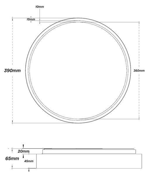 Plafoniera LED Tonda 36W Ø39cm Bianco Variabile CCT Nera e Oro