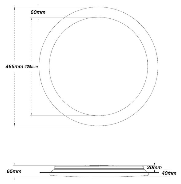 Plafoniera LED Tonda 36W Ø47cm Bianco Variabile CCT serie Eclissi