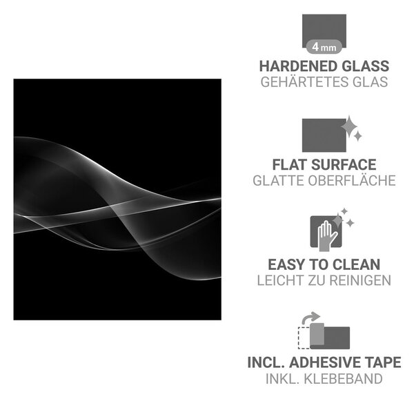 Paraschizzi in vetro temperato 70x60 cm Smoke – Wenko
