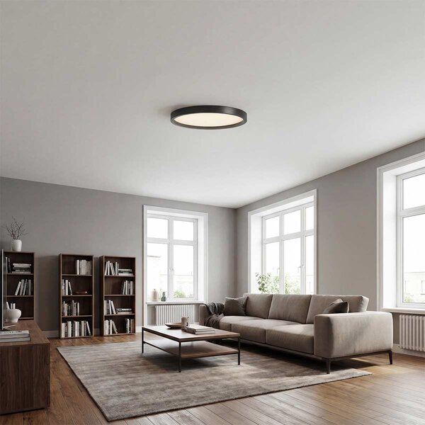 Plafoniera LED Tonda 60W Nera Ø50 cm Bianco Variabile CCT