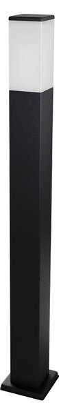 Paletto da Giardino 100cm Quadrato acciaio INOX Nero IP54 IK06 base E27