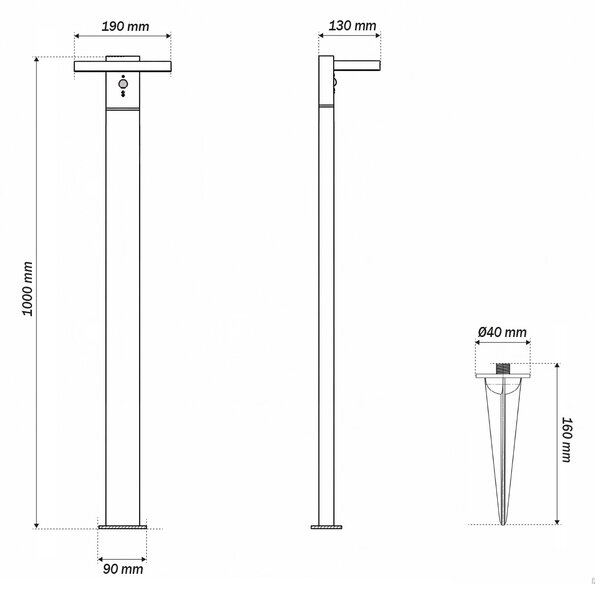 Applique Cilindrica Bidirezionale XL IP54 Con 2 basi E27 - Bianca