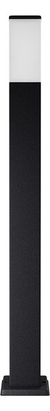Paletto da Giardino 100cm Quadrato acciaio INOX Nero IP54 IK06 base E27
