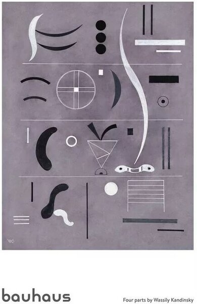 Posters, Stampe Wassily Kandinsky - Bauhaus Four Parts, (91.5 x 61 cm)