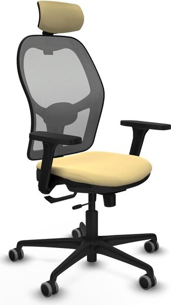 Sedia da ufficio con poggiatesta, modello Jorquera Piqueras y Crespo 3D036G2, colore crema