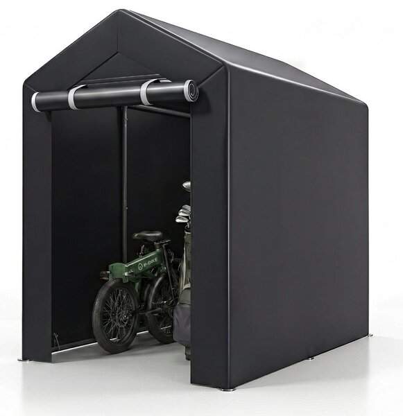 Tenda da garage KOMFOTTEU con porta a zip scorrevole, capanno per attrezzi