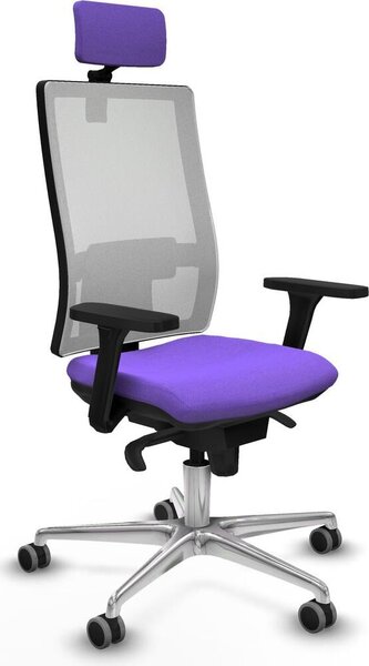 Sedia da ufficio con poggiatesta, modello Horna Piqueras y Crespo 3D086G2, colore lilla