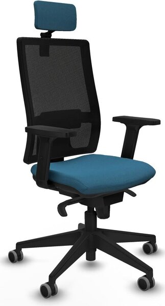 Sedia da ufficio con poggiatesta, modello Horna Piqueras y Crespo 2D066G2, colore verde petrolio
