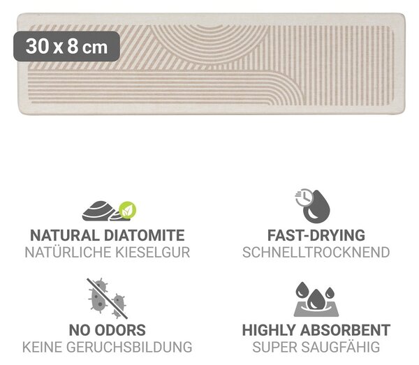 Tappetino scolapiatti beige in diatomite 30x8 cm Damon – Wenko