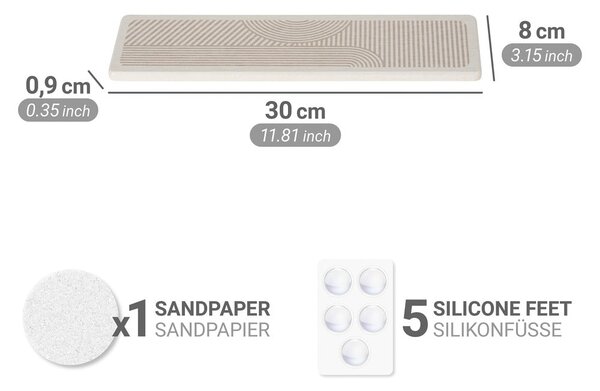Tappetino scolapiatti beige in diatomite 30x8 cm Damon – Wenko