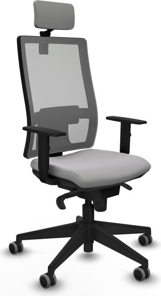 Sedia da ufficio Piqueras y Crespo, modello 1D066G2, colore grigio chiaro