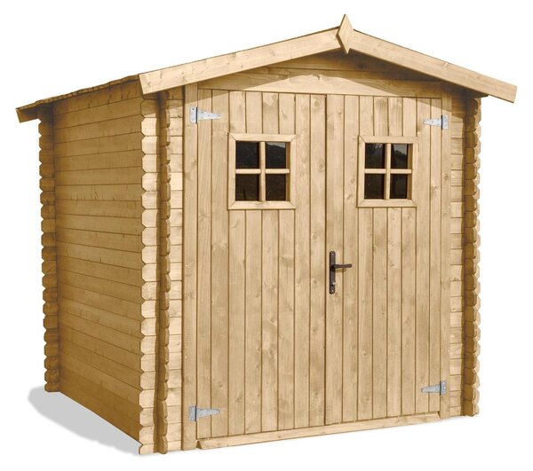 FRANKYSTAR Praga 200x150 - Casetta da giardino in legno di abete blockhouse ripostiglio da esterno