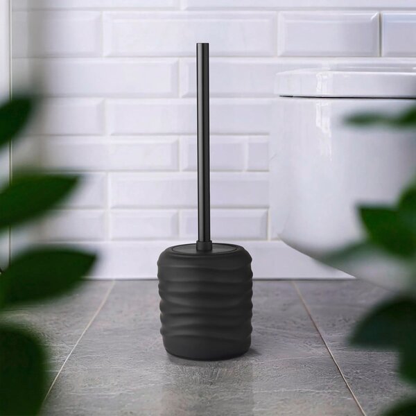 Scopino WC nero opaco in ceramica Illana – Wenko