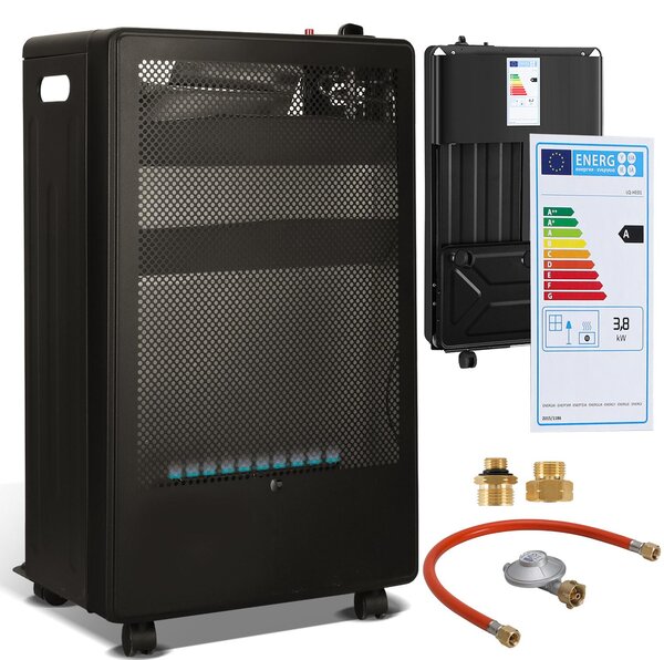 Fornello a gas portatile Eikuavons con fiamma blu, 3800 W, pieghevole e mobile, adatto per bombole di GPL fino a 15 kg, completo di 2 adattatori EU