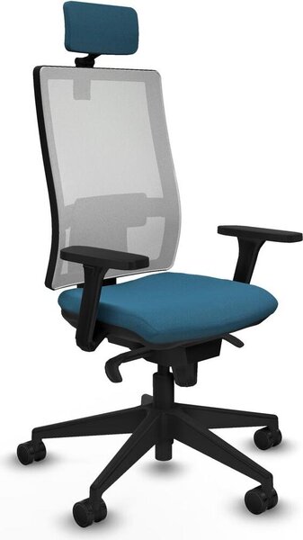 Sedia da ufficio Piqueras y Crespo modello 3D066N2, colore verde petrolio