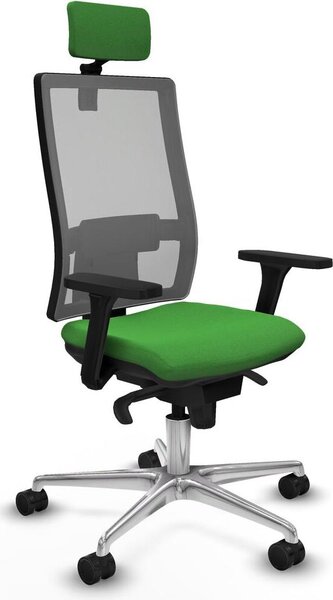 Sedia da ufficio con poggiatesta, modello Horna Piqueras y Crespo 3D086N2, colore verde