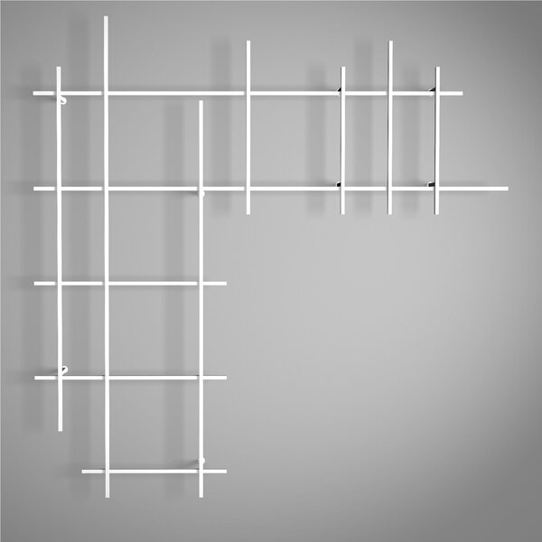 Libreria da parete per Libri, DVD in Tubolare di Acciaio Verniciato LIBRA 185x15x h187 cm composizione pronta in acciaio verniciato