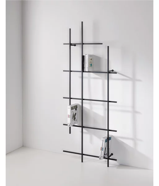 Libreria da parete per Libri, DVD in Tubolare di Acciaio Verniciato LIBRA 74x15x h187 cm - Peso 4,72 kg in Acciaio Verniciato